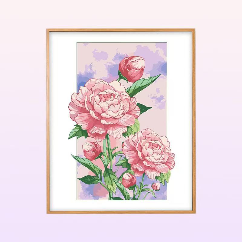 Floral Peony Illustration Wandkunst Brehn