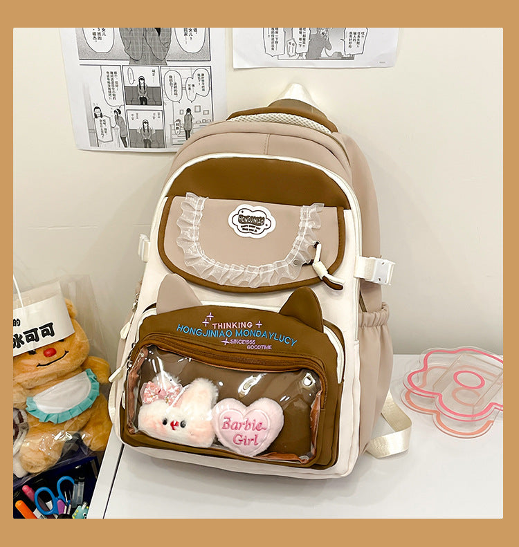 Niedlicher tierischer transparenter Schulrucksack