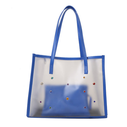 Transparente Mode Tasche mit dekorativen Edelsteinen