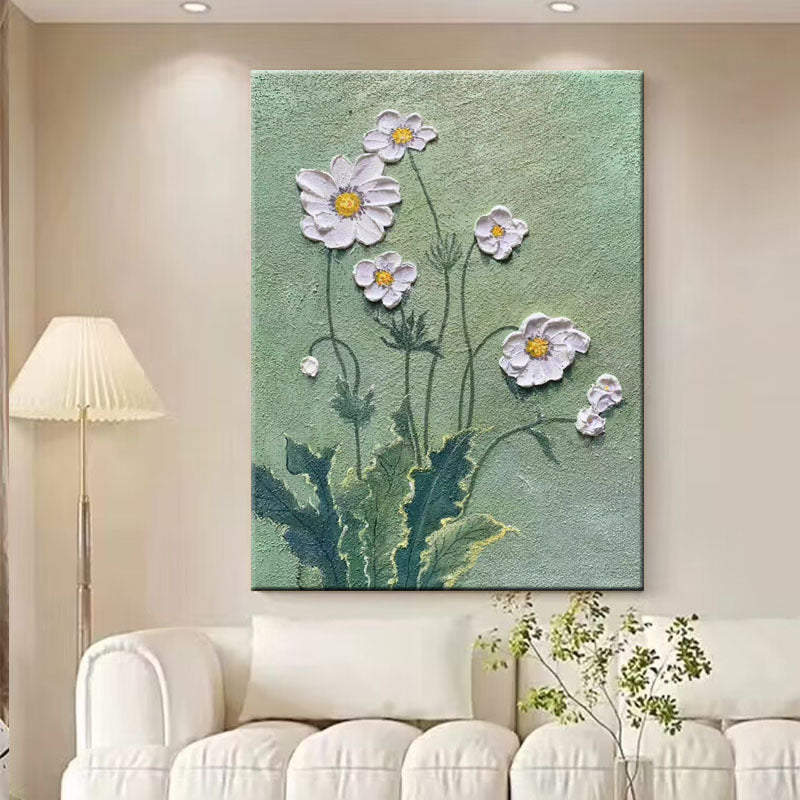 Texturiertes Florales Relief Wandkunst