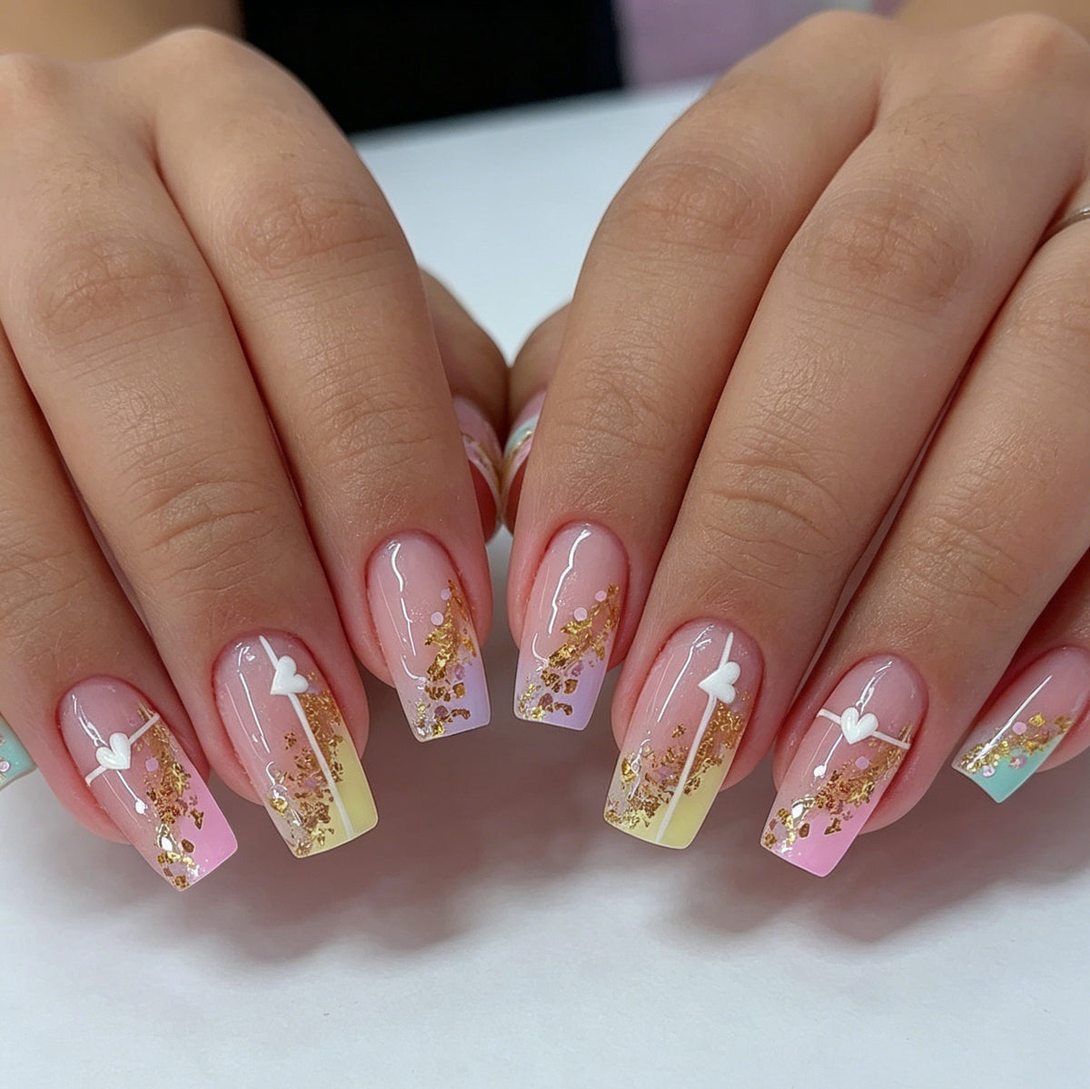 Elegante Ombre Acryl-Nagelkunst-Verstärkungen Brehn