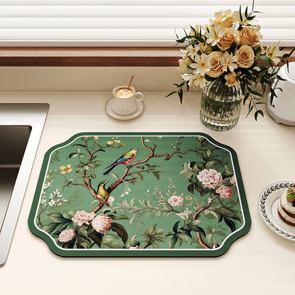 Vintage Floral Design Küchenmatte