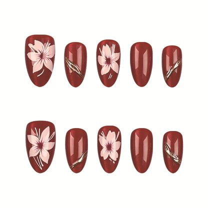 Blumenmuster Press-On Nail Art Set