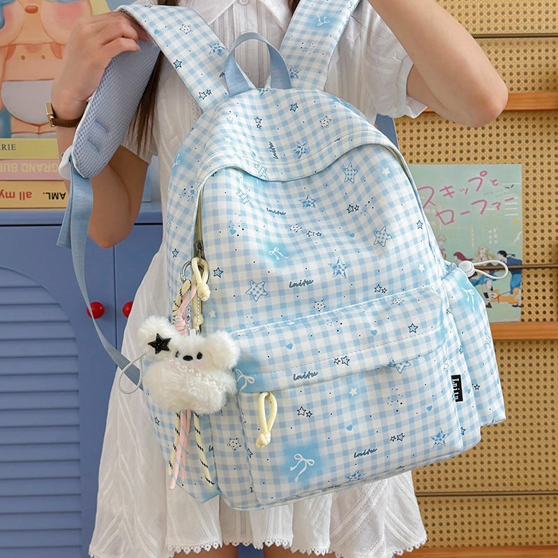 Stylische karierte Druck Rucksack Brehn