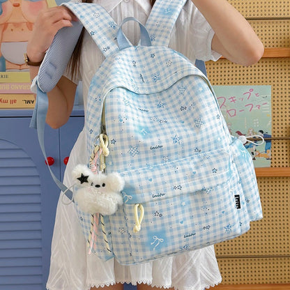 Stylische karierte Druck Rucksack Brehn
