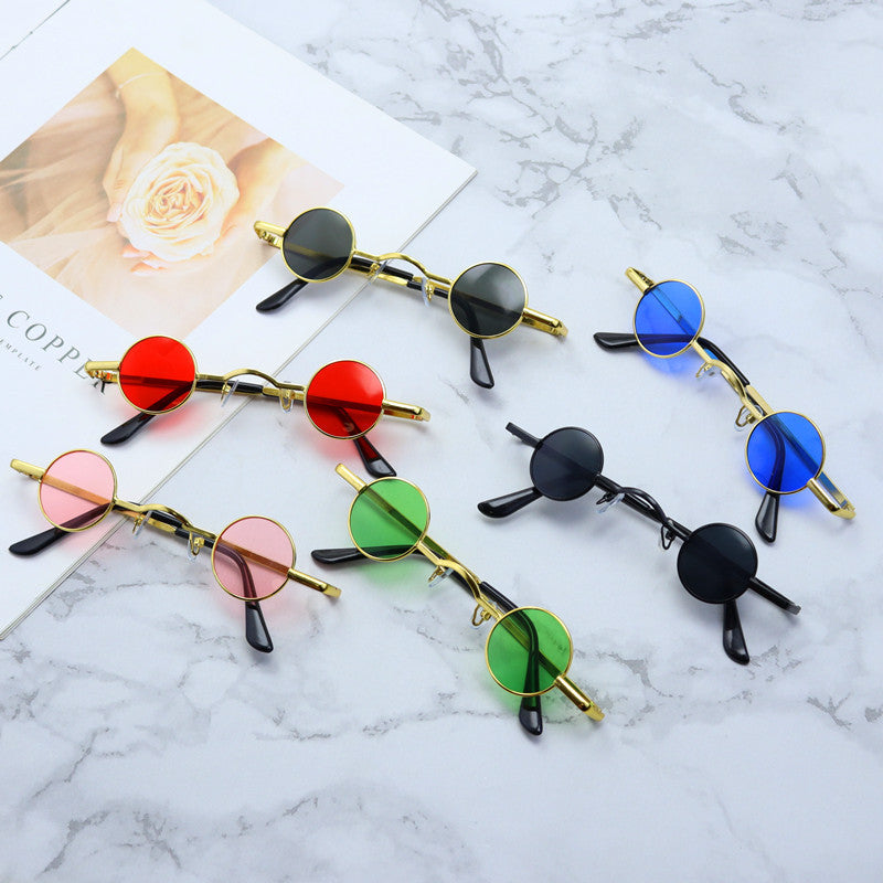 Retro-inspirierte runde Metallrahmen-Sonnenbrille Brehn