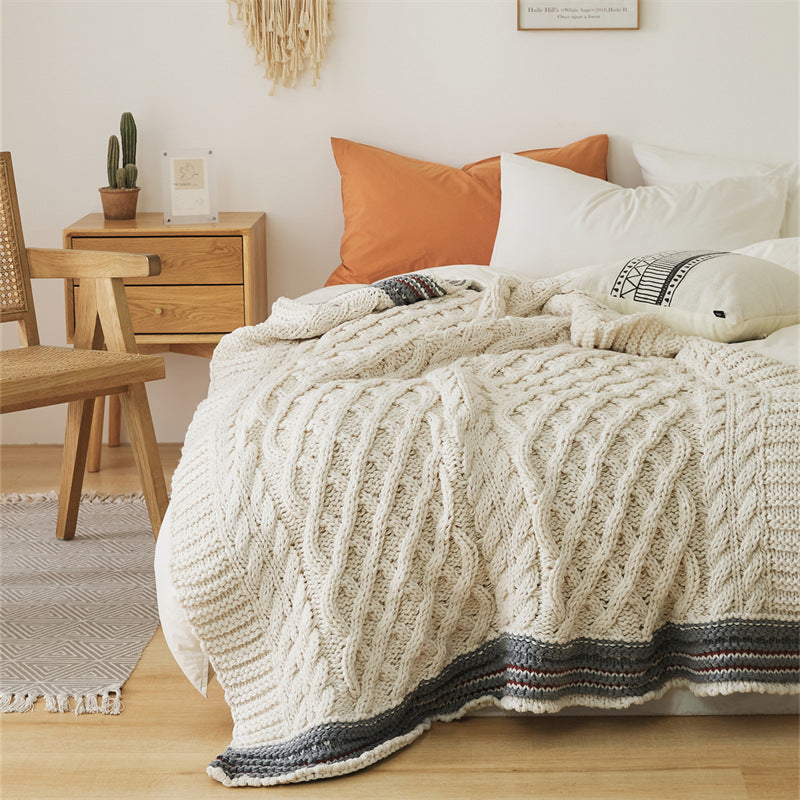 Oversized Chunky Kabelstrick Wurfdecke