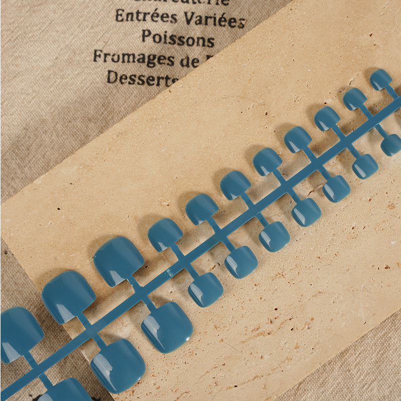Premium Glossy Kurze Press-On Nagelset Brehn