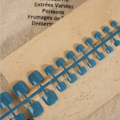 Premium Glossy Kurze Press-On Nagelset Brehn