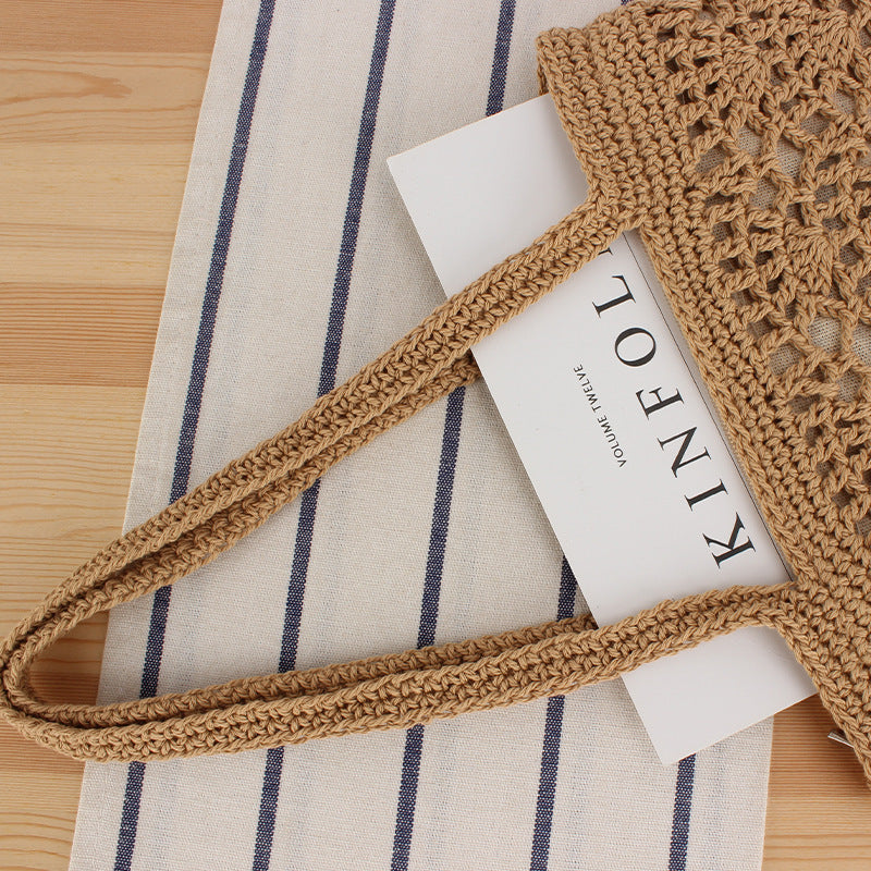 Makramee Strandtasche mit Handgewebtem Design Brehn
