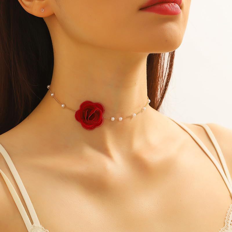 Floral Satin Cord Choker Brehn