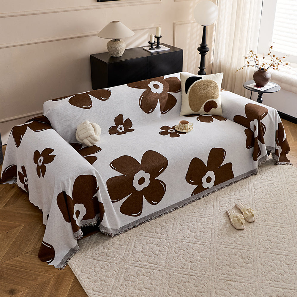 Blumengemusterte Sofa-Wurfdecke
