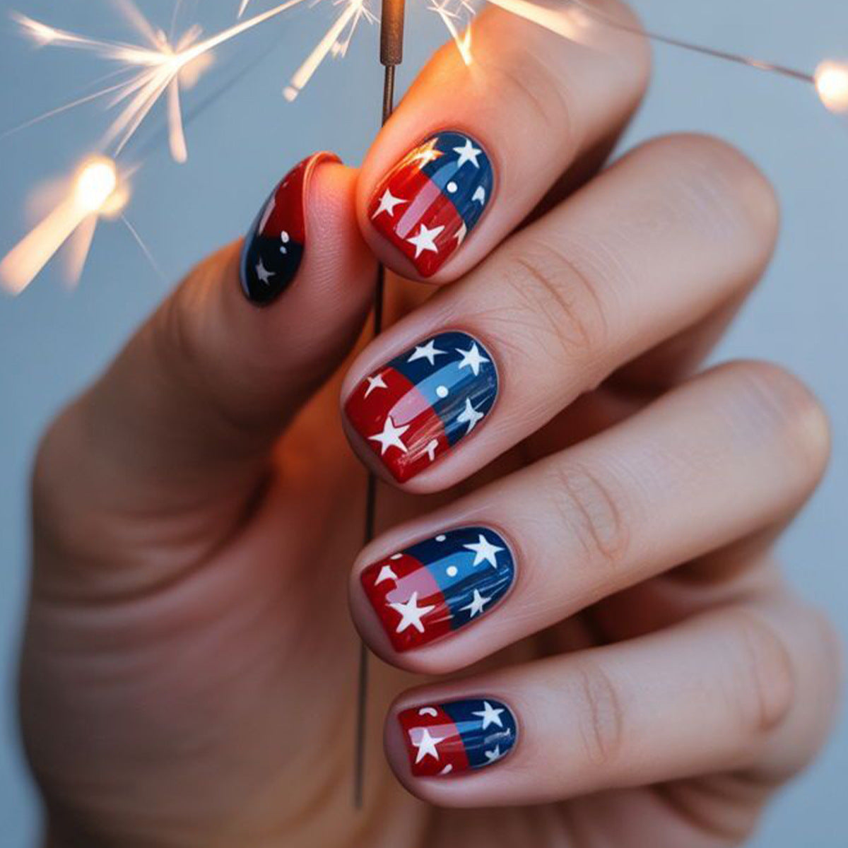 Patriotische Nagelkunst Design Brehn
