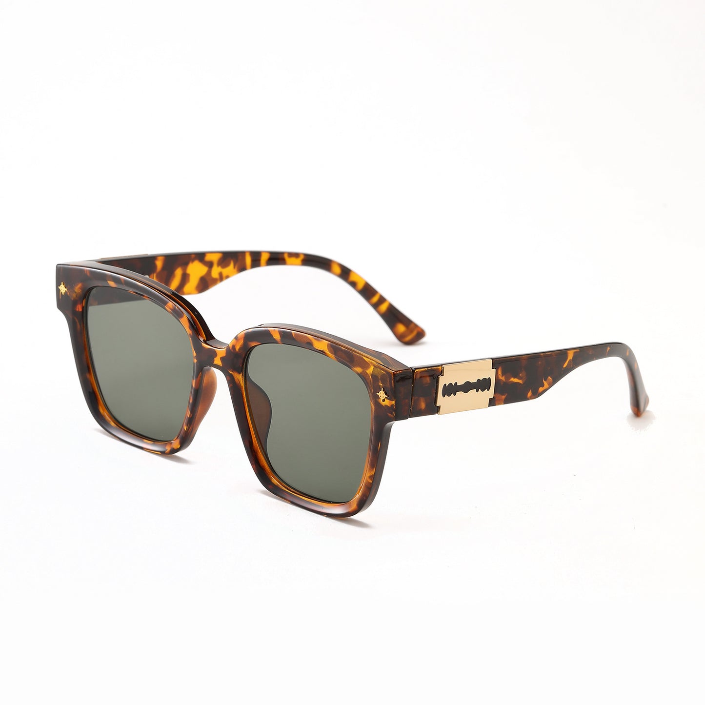Damen modische quadratische Sonnenbrille mit transparentem Gestell Brehn