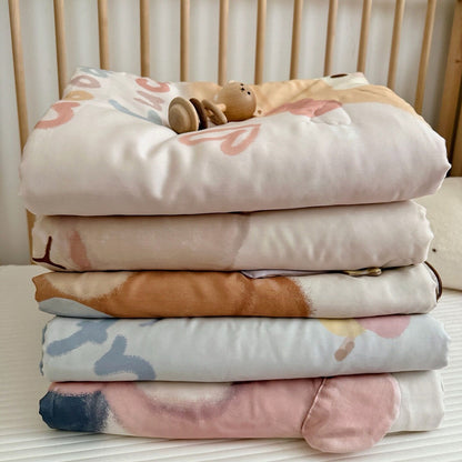 Kinderbettwäsche-Set mit Meerjung‑Motiv aus weichem Mikrofaserplüsch und gesteppter Decke