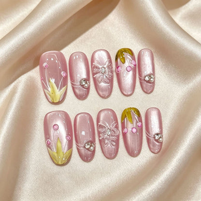 Dekoratives Acryl Press-On Nagelkunst Set