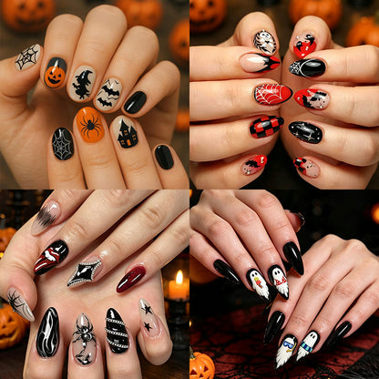 Halloween Kunstnagelset mit kreativen und verspielten Motivdesigns Brehn