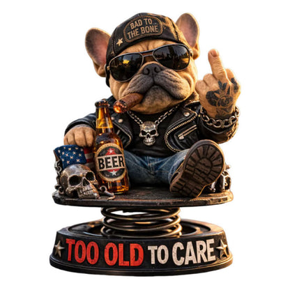 Dekorative Bulldoggenfigur im Rocker-Style Brehn