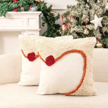 Urlaubs-Tufted-Chenille-Quadrat-Wurfkissen mit erhöhtem Baum-Motiv und verstecktem Reißverschluss
