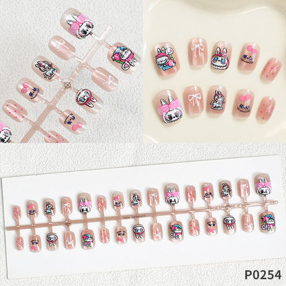 Verspielte Themen Press-On Nagelkunst Brehn