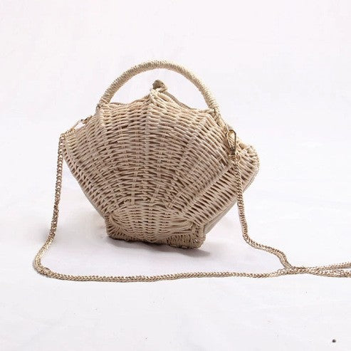 Damen Handtasche im Korbdesign mit eleganter Kettenumhängung Brehn
