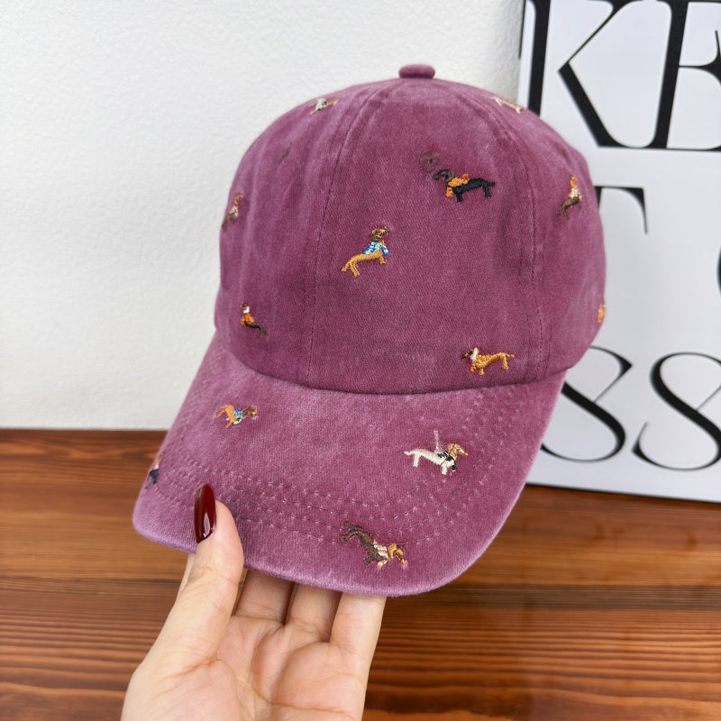 Unisex Bestickte Hundethemen-Baseballmütze Brehn