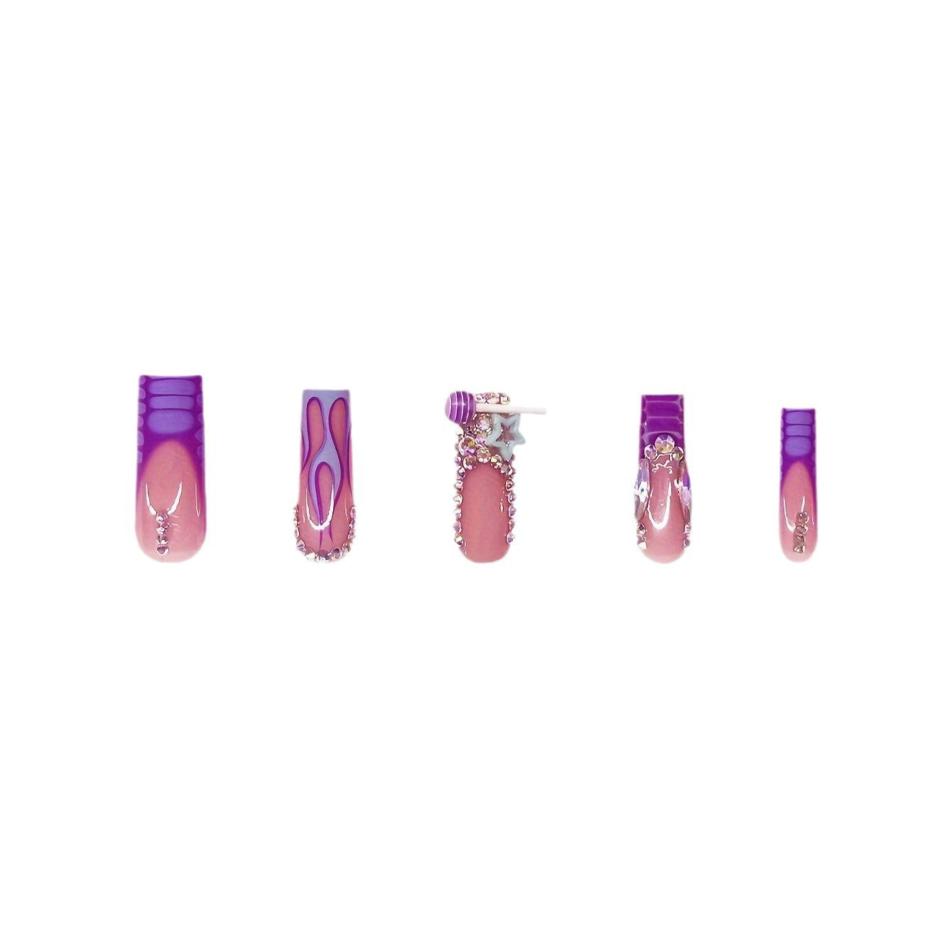 Künstlerische Lange Nail Art Extensions Brehn