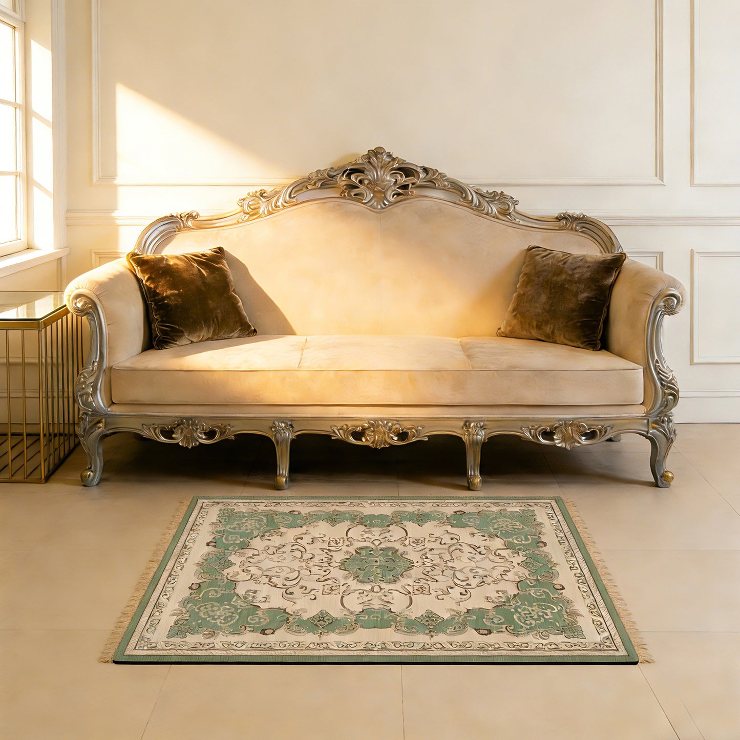 Elegante Blumenmuster-Badematte Brehn