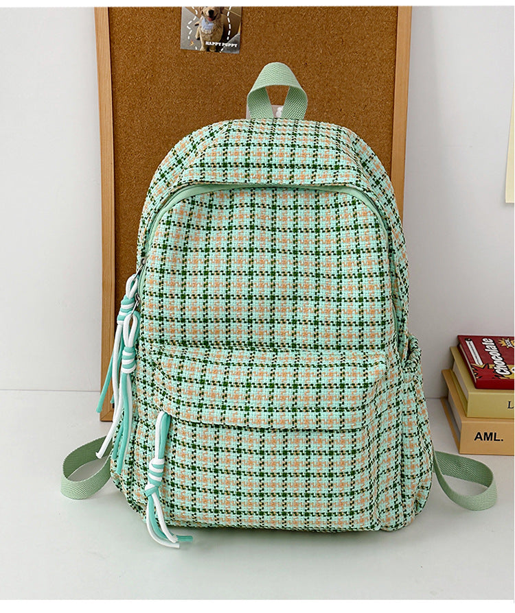 Stylische kariert gemusterte Rucksack