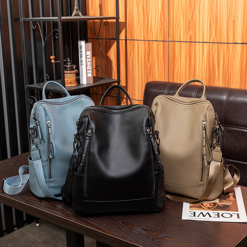 Strukturierter Leder Rucksack Brehn