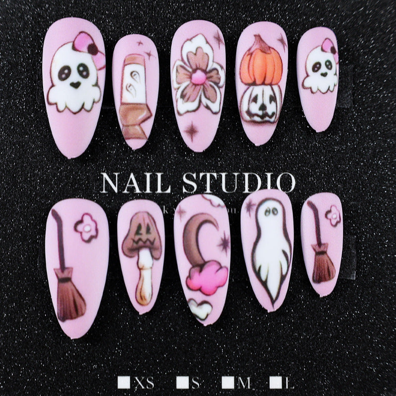 Kunstnagelset mit verspielten Halloween-Motiven Brehn