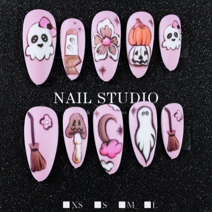 Kunstnagelset mit verspielten Halloween-Motiven Brehn