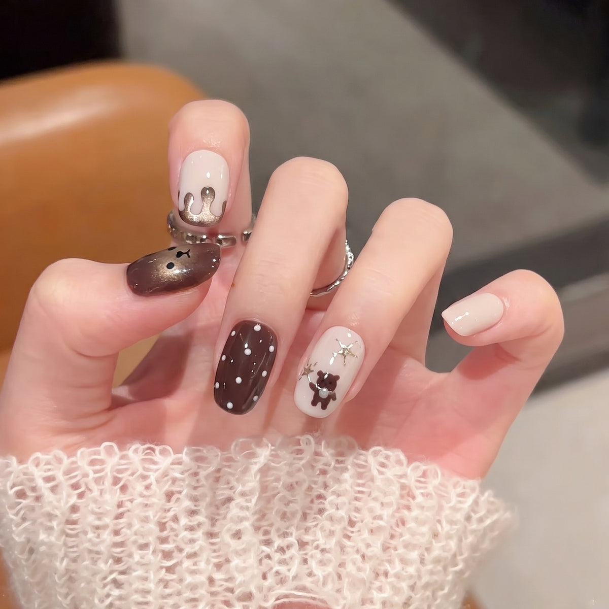 Verspieltes Tier-Themen Press-On Nagelkunst Set Brehn