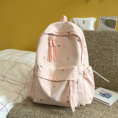 Stylischer backpack mit floralem Schmuck Brehn