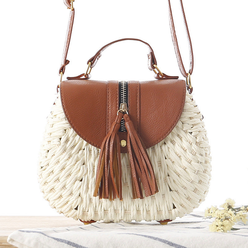 Handtasche mit Einzigartigem Geflochtenem Design und Eleganter Klappe Brehn