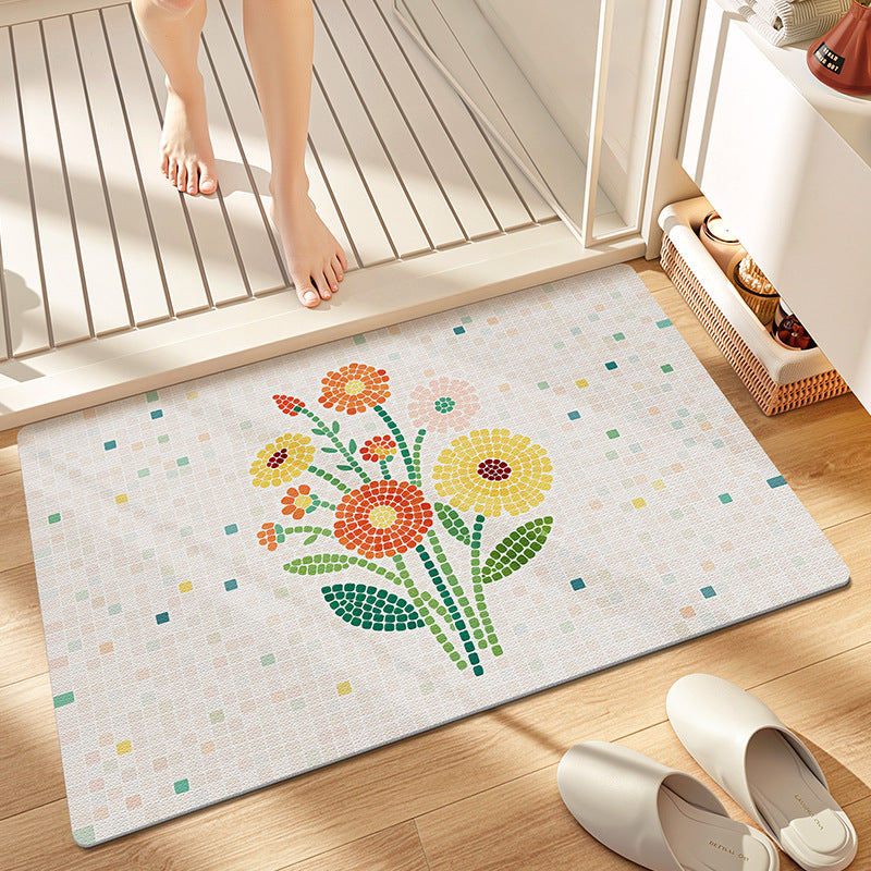 Florales Mosaik Badezimmermatte Brehn