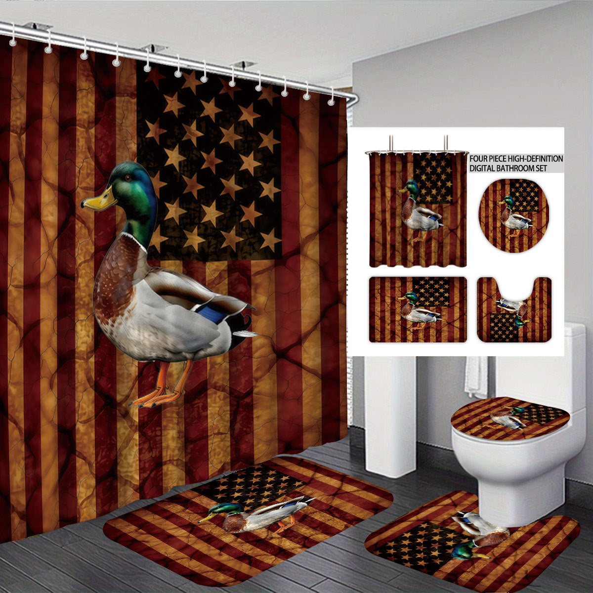 Digital Duck-Themen Badezimmer Set Brehn