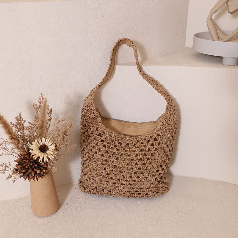 Damen Handtasche im Boho-Stil mit luftiger Häkelstruktur Brehn