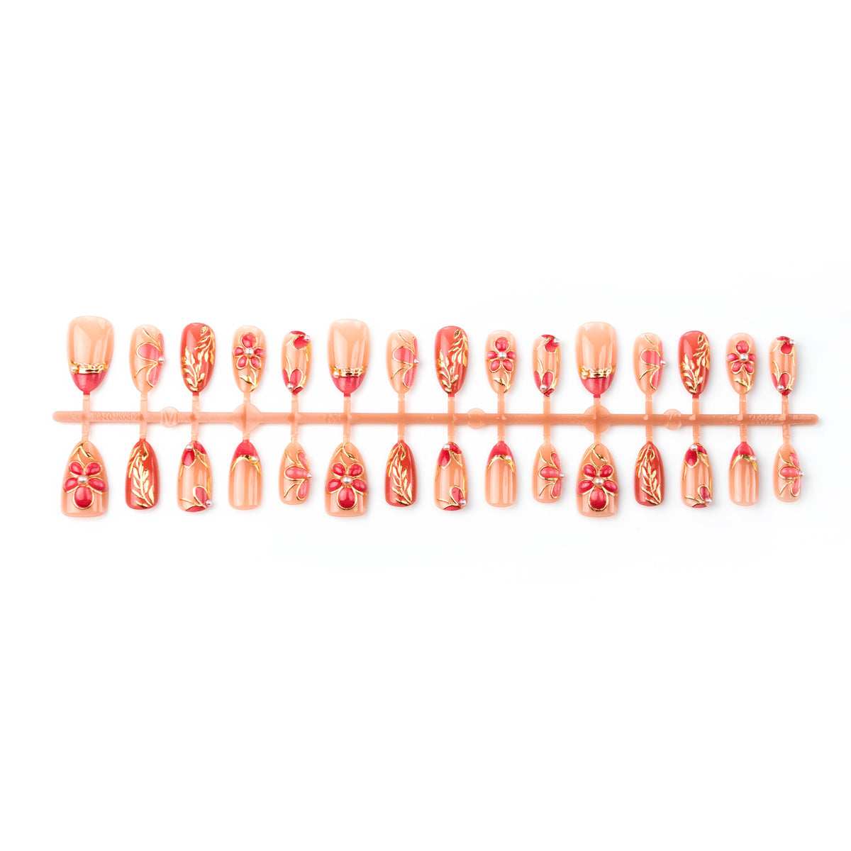 Elegantes florales verziertes Press-On-Nagelkunstset Brehn