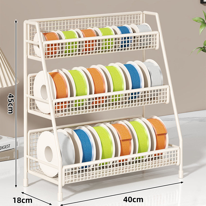 Vierstufiger Desktop-Band- und Klebeband-Organizer-Rack