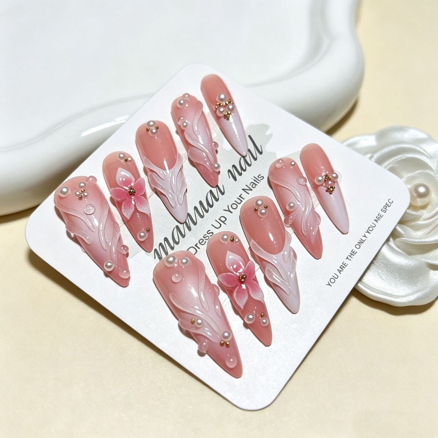 Blumen Design Presse-On Nagelspitzen Brehn