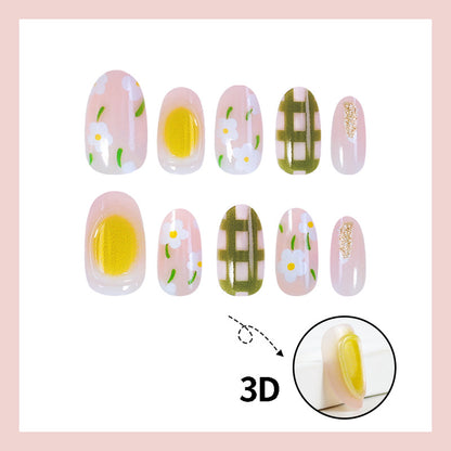Kunstnagelset mit floralen und geometrischen Mustern Brehn