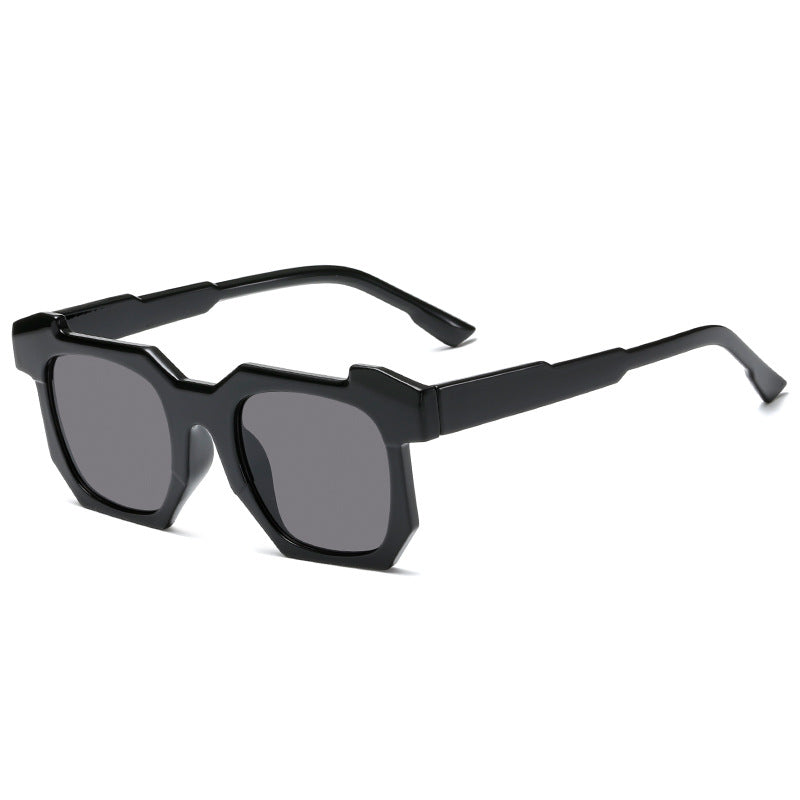 Damen geometrische Sonnenbrille mit markantem, hochwertigem Kunststoffrahmen Brehn