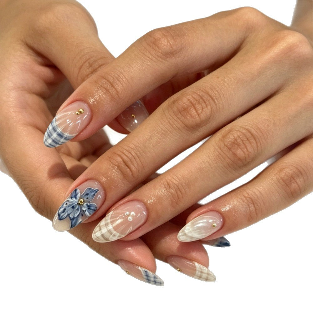 Florales Künstlerisches Press-On-Nagelset Brehn