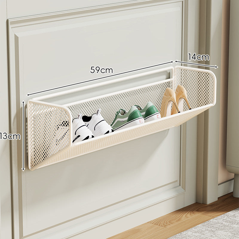 Wandmontierter Klappnetz-Schuhregal-Organizer für schlanke Eingänge