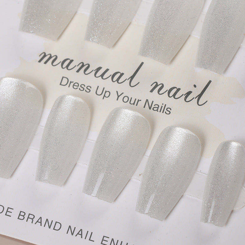Iridescent Press-On Nagel Set mit Glitzer-Finish Brehn