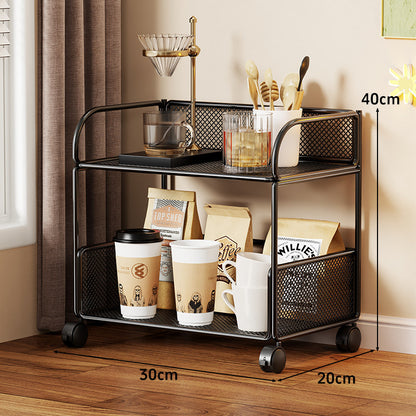Gestaffelter Metall-Mesh-Arbeitsflächen-Organizer mit erhöhten Mesh-Seiten