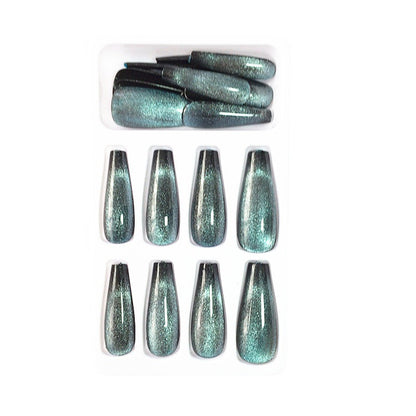 Stylische Glitzer-Gradient-Press-On-Nagelspitzen