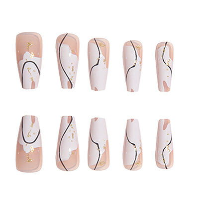 Künstlerische Press-On Nagelkunst Brehn
