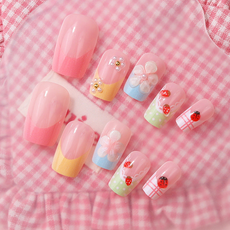 Floral Press-On Nagelkunstset Brehn